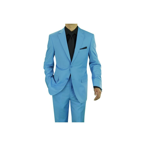 GN GIORGIO NAPOLI Mens Two Button 2 Piece Suit Set Modern Fit Jacket with Pant 